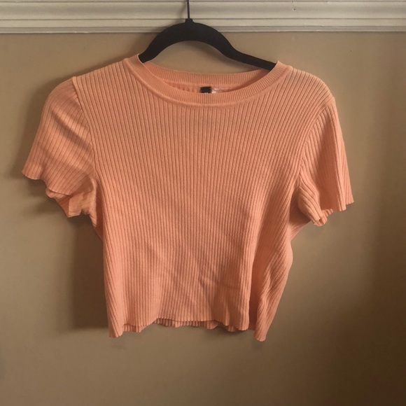 H&M Short Sleeve Ribbed Top Size Medium - Picture 1 of 3